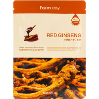 Оздоровлююча тканинна маска для обличчя з женьшенем Farmstay Visible Difference Mask Sheet Red Ginseng 23 г