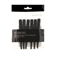 Зажимы карбоновые для волос, черные Lussoni Carbon Section Hair Clips 6 шт
