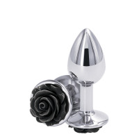 Ns Novelties Rose Buttplug S — Анальний корок, 6,35х2,7 см, (сріблястий із чорним) (657447103568)