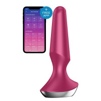 Satisfyer Plug-ilicious 2 — Анальна смарт-корка, 14х3 см, (малинова) (4061504003276)