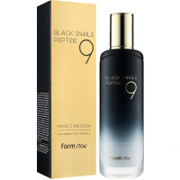 Омолаживающая улиточная эмульсия для лица с 9 пептидами Farmstay Black Snail & Peptide9 Perfect Emulsion 120мл