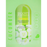 Зволожуюча ампульна маска для обличчя з екстрактом огірка Jigott Cucumber Real Ampoule Mask 27 мл