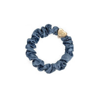 Гумка для волосся By Eloise London Gold Heart Silk Scrunchie Faded Denim, 1 шт (9999901311692)