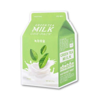 Заспокійлива тканинна маска для обличчя "Зелений чай" A'pieu Green Tea Milk One-Pack 21 мл (8806185780278)