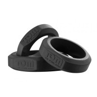 Tom of Finland 3 Piece Silicone Cock Ring Set - набор эрекционных колец, 3 шт (черный) (848518017765)