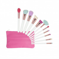 Набір пензлів для макіяжу з косметичкою Tools For Beauty MiMo Multicolor Set 11 шт