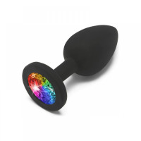 Toy Joy Rainbow Booty Jewel Small — Анальна пробка з райдужним кристалом в основі, 7х2.5 см (S) (10296)