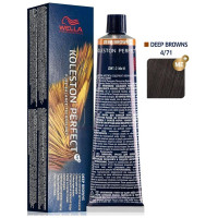Стійка крем-фарба для волосся Wella Professionals Koleston Perfect ME+ Deep Browns 4/71, 60 мл