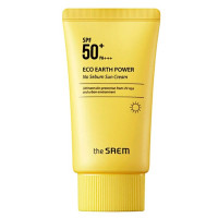 Сонцезахисний крем для жирної шкіри The Saem Eco Earth Power No Sebum Sun Cream SPF50+/ PA +++ 50 г