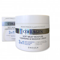 Массажный крем для лица и тела с коллагеном Enough Collagen Soft Milky Moisture Cleansing&Massage Cream 300 мл