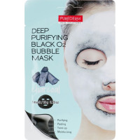 Очищающая кислородная маска для лица с древесным углем Purederm Deep Purifying Black O2 Bubble