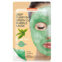 Очищающая пенящаяся маска "Зеленый чай" Purederm Deep Purifying Green O2 Bubble Mask Green Tea 25 г