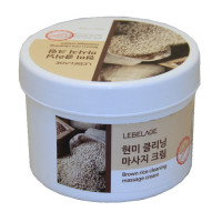 Масажний крем для обличчя з бурим рисом Lebelage Brown Rice Cleaning Massage Cream 500 мл (8809317111438)