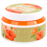 Зволожуючий крем для обличчя з екстрактом гібіскуса Jigott Hibiscus Flower Vital Cream 100 мл