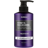 Інтенсивно відновлюючий бальзам для волосся лічі та абрикос Kundal Honey & Macadamia Protein Premium Hair Treatment Lychee & (8809809421144)