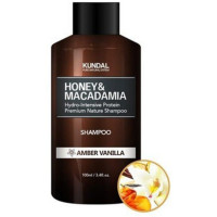 Безсульфатний шампунь для волосся «Янтарна ваніль» KUNDAL Honey & Macadamia Nature Shampoo Amber Vanilla 100 мл (8809568742092)