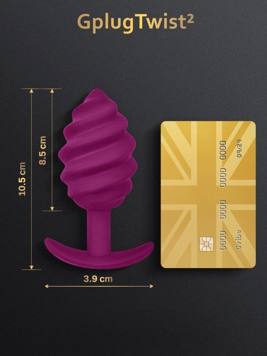 Витий анальний корок для носіння Gplug Twist 2, 10.5х3.9 см (5060320510585)