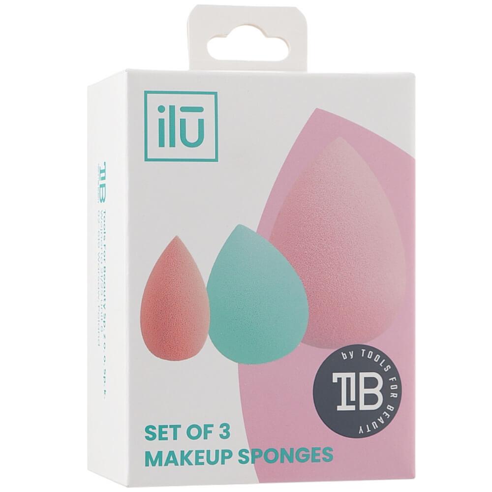Набір спонжів для макіяжу Ilu ponges Mini Medium Large 3pcs Set 3шт