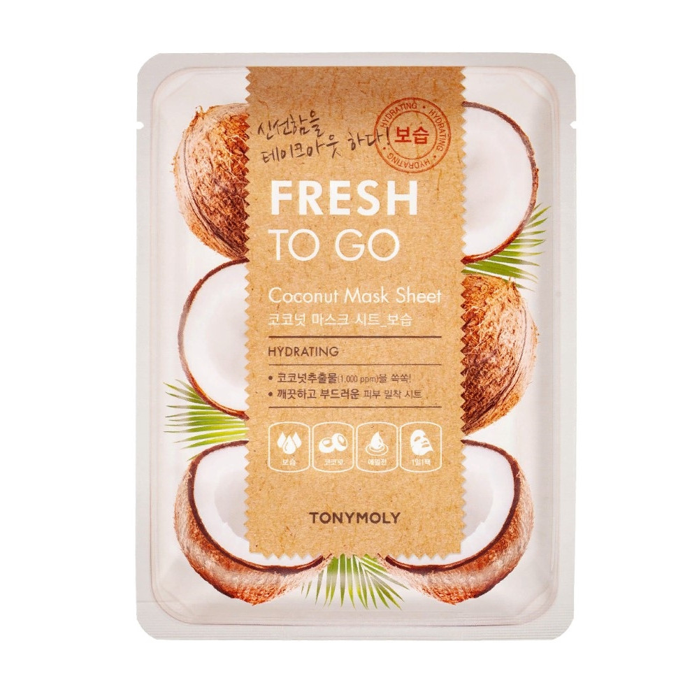Зволожуюча тканинна маска з олією кокоса Tony Moly Fresh To Go Coconut Mask Sheet Hydrating 22 г