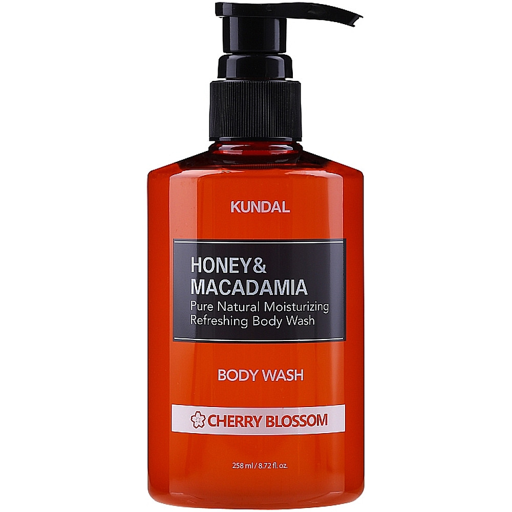 Увлажняющий гель для душа с ароматом цветущей вишни Kundal Honey & Macadamia Body Wash Сherry Blossom 500 мл (8809568740203)