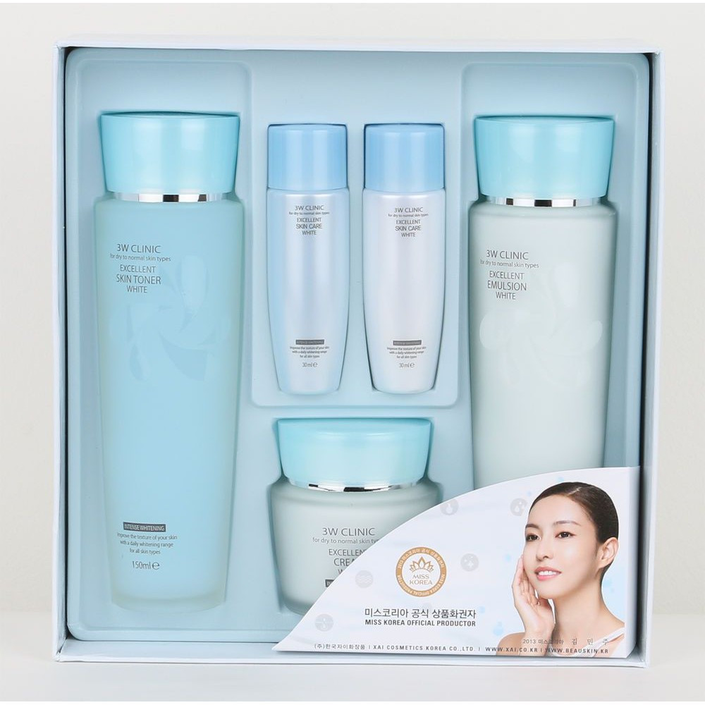 Набор косметики для лица 3W Clinic Excellent White Skin Care Set (8809317286631)
