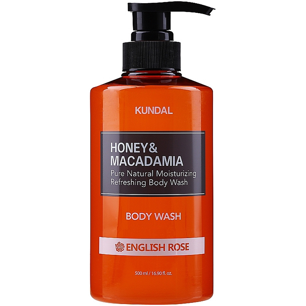 Гель для душа с медом и макадамией и ароматом "Aнглийская роза" Kundal Honey & Macadamia Body Wash English Rose 500 мл (8809568740265)
