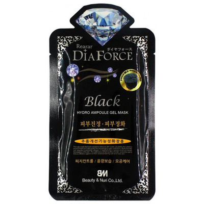Гидрогелевая очищающая маска для лица с древесным углем Rearar DiaForce Black Hydro Ampoule Gel Mask 1 шт