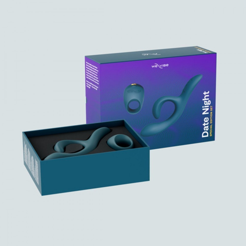 We-Vibe Date Night Set + Лубрикант 50 мл - Набор для пар, эрекционное кольцо We-Vibe Pivot и вибратор Nova 2 (10028)