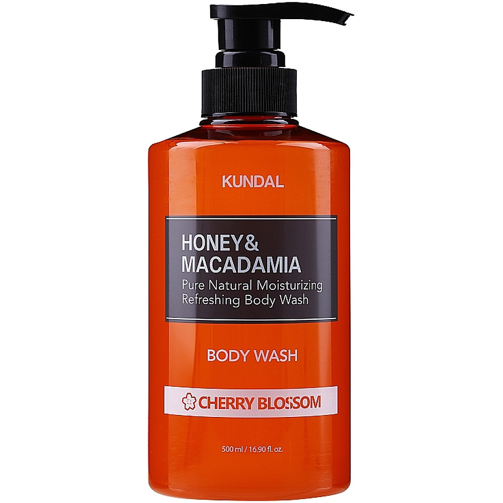 Увлажняющий гель для душа с ароматом цветущей вишни Kundal Honey & Macadamia Body Wash Сherry Blossom 500 мл (8809568740203)