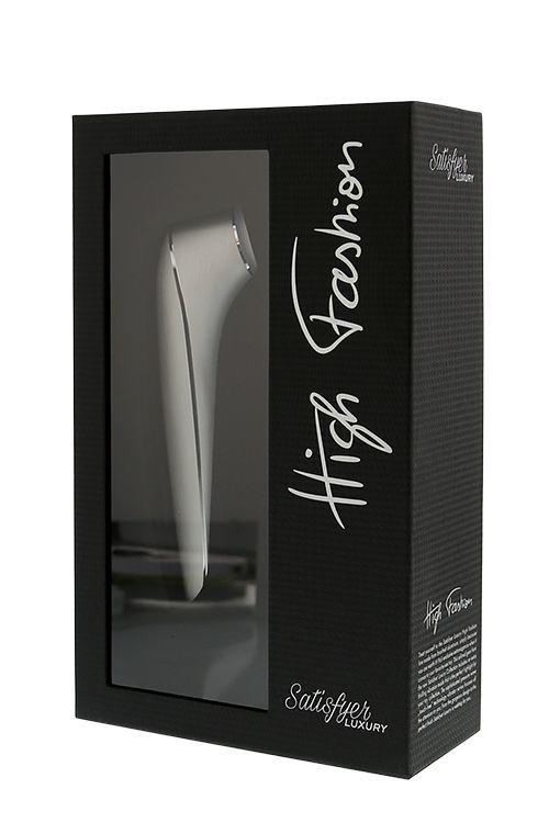 Люксовий вакуумний стимулятор клітора з вібрацією Satisfyer Luxury High Fashion, 17х4 см (сріблястий) (4049369016549)