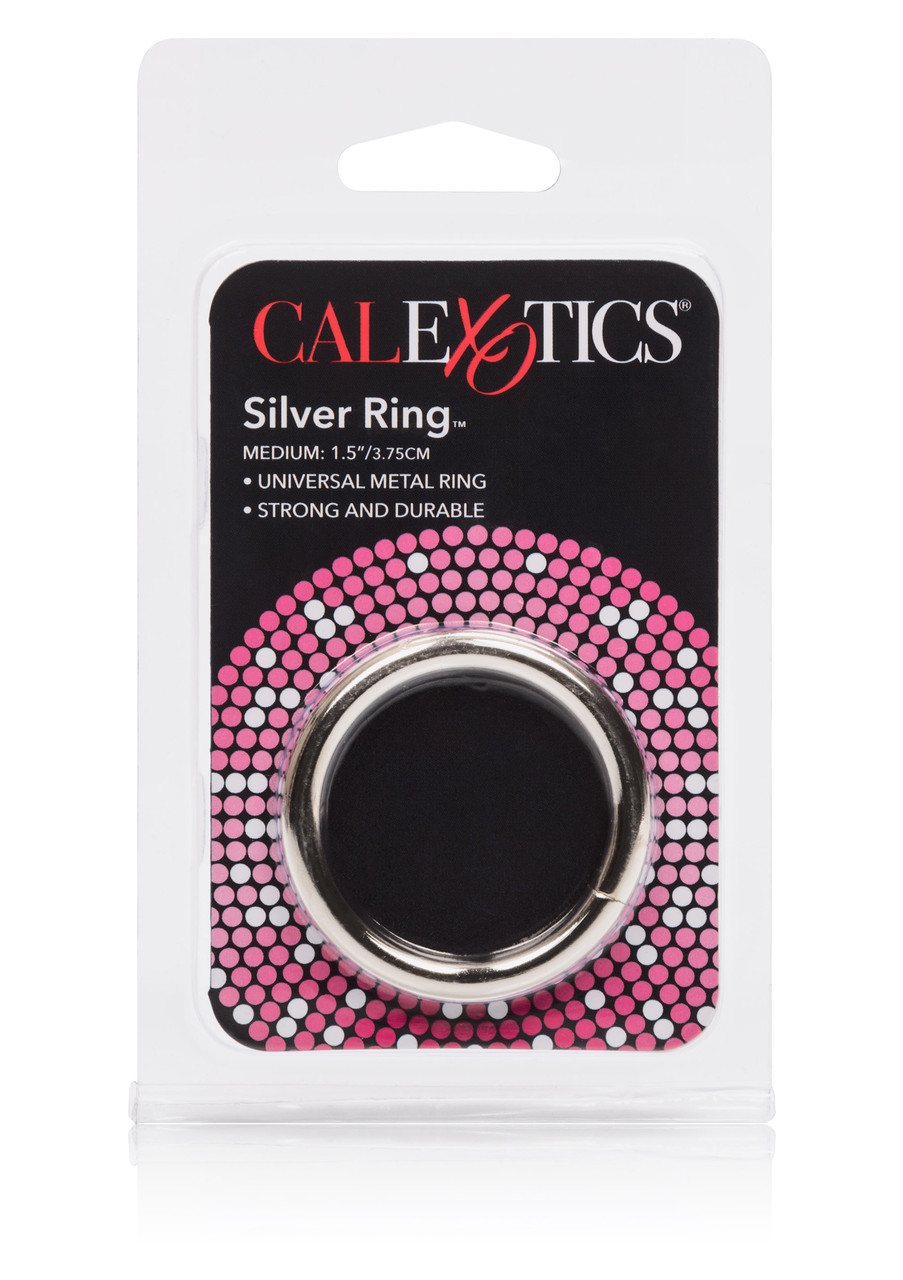 CalExotics Silver Ring Medium - металлическое эрекционное кольцо, 3,8 см (12699)