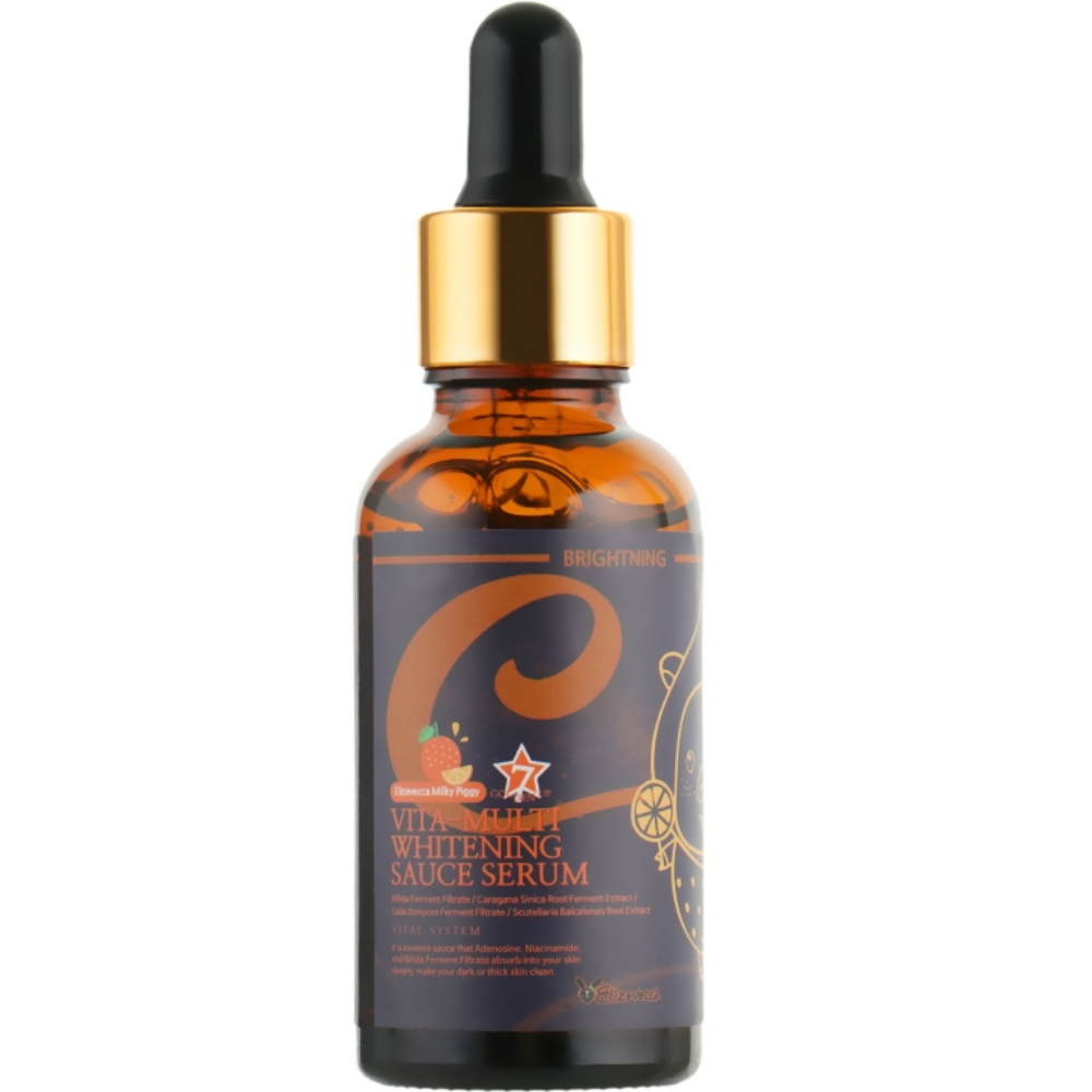 Набір освітлюючих сироватки і пудри для обличчя Elizavecca Vitamin C 100% Powder + Vita-Multi Whitening Sauce Serum 30 мл+12г