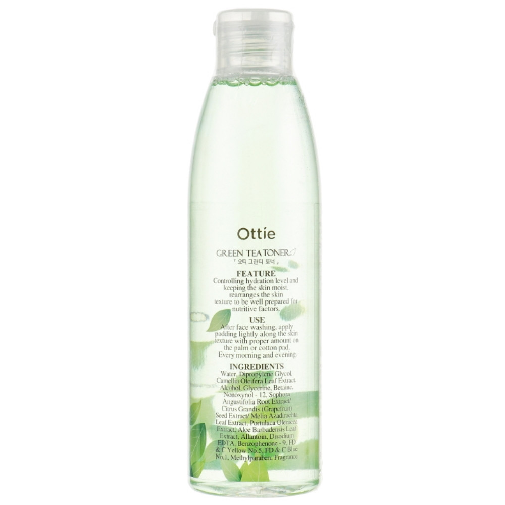 Освежающий тонер для проблемной кожи лица с экстрактом зеленого чая Ottie Green Tea Toner 200 мл