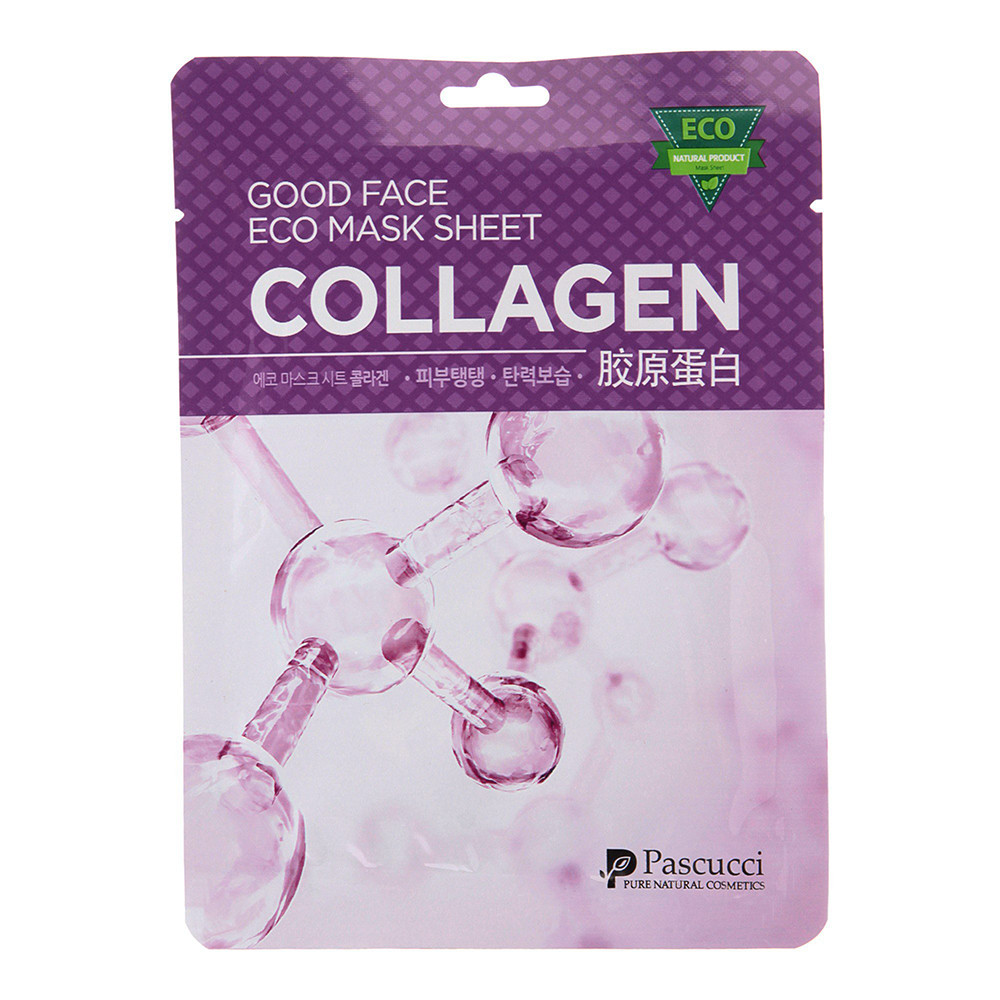 Омолаживающая маска для лица с коллагеном Amicell Pascucci Good Face Eco Mask Sheet Collagen 23 мл