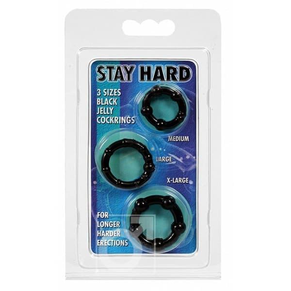 Scala Selection Stay Hard — Три ерекційні кільця (чорні) (DEL4693)