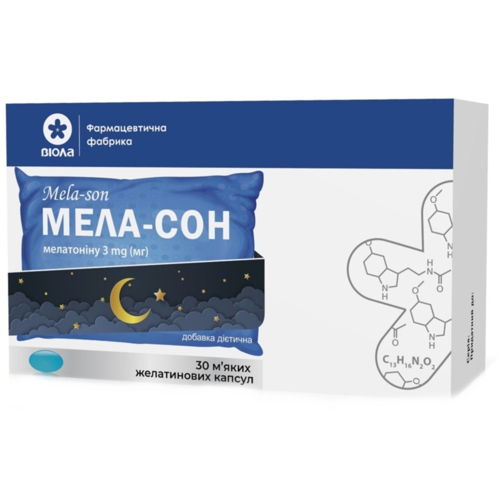 Диетическая добавка Виохелс Мела-сон мягкие желатиновые капсулы 30 шт (4823119503240)