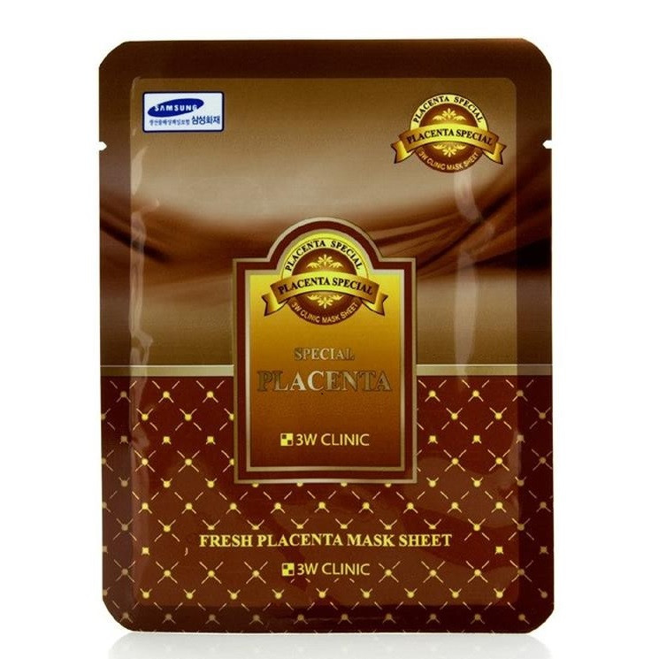 Восстанавливающая маска для лица с экстрактом плаценты 3w Clinic Fresh Placenta Mask Sheet 1 шт