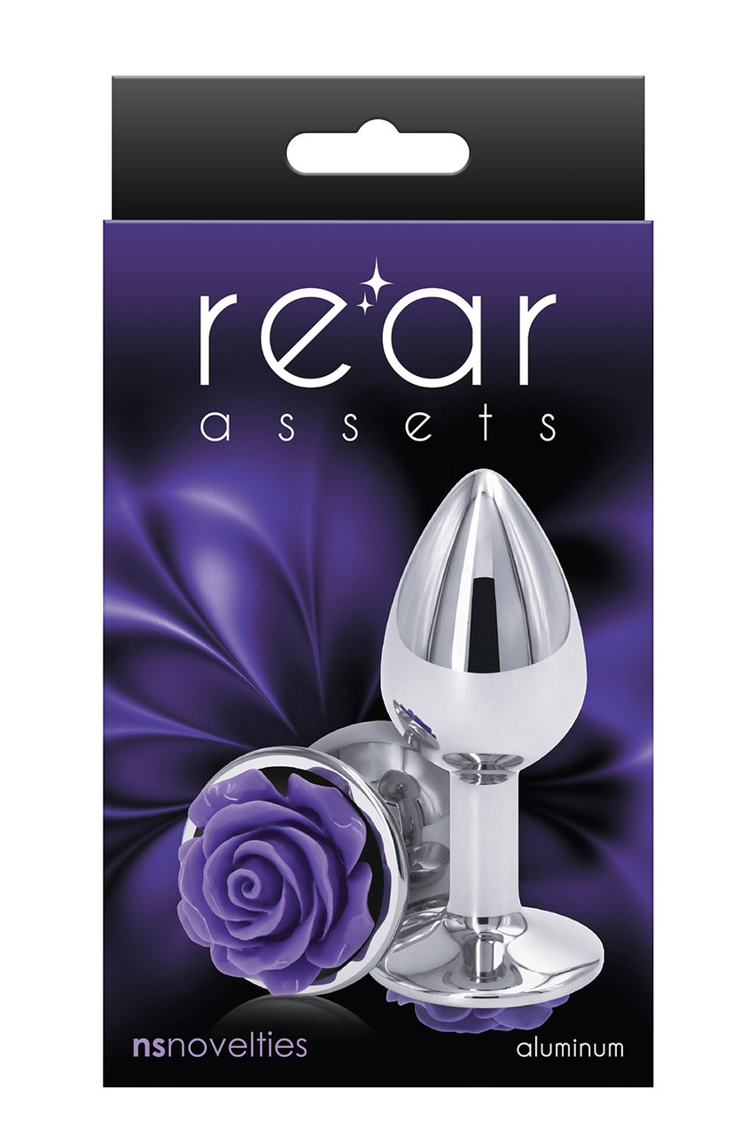 Ns Novelties Rose Buttplug S - Анальная пробка, 6,35х2,7 см, (серебристая с фиолетовым) (657447103582)