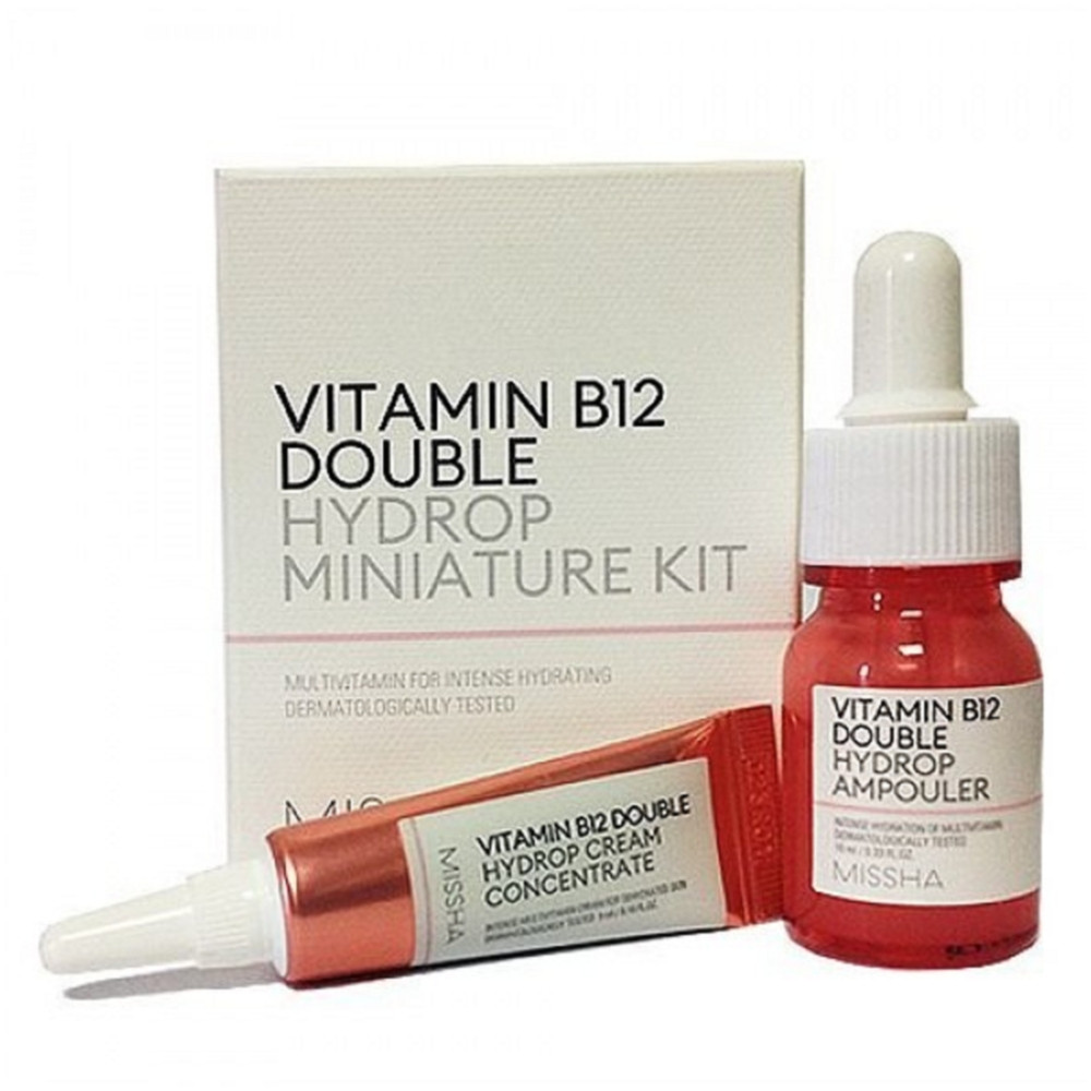 Набор средств для лица с витаминами 3 предмета Missha Vitamin B12 Double Hydrop 3 Step Care Kit 50 мл (8809581475076)