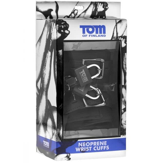 Tom of Finland Neoprene Wrist Cuffs - Наручники с замочками, 35.5х5.7 см (чёрный) (848518017734)