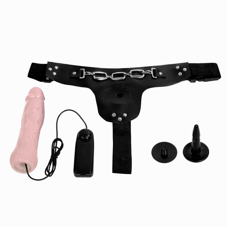 Страпон с вибрацией Baile Jessica Belt Strap On Flesh, 19 см (sl05826)