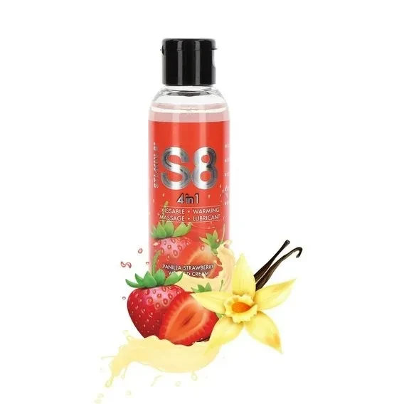 Лубрикант на водній основі Stimul8 4-in-1 Dessert Lube, 125 мл (полуниця ваніль) (8713221823212)
