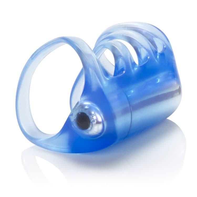 CalExotics Couples Pleasure Cage - виброкольцо, 6х3 см (голубой) (716770087225)