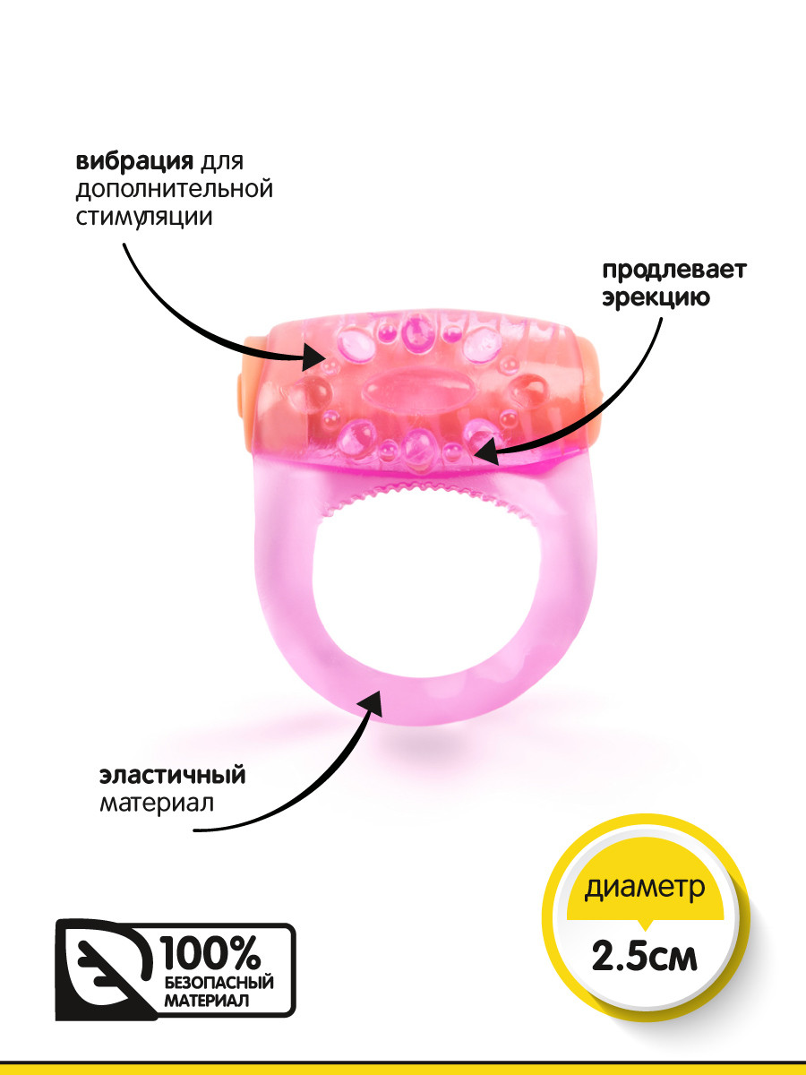 Браззерс RC006 — віброкольцо, 4х2.5 см (рожевий) (BRRC006)