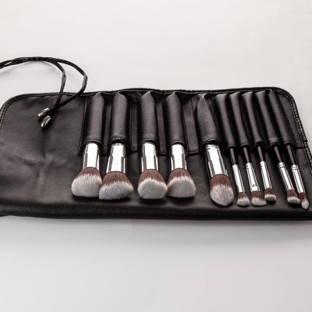 Набор профессиональных кистей для макияжа Mimo Makeup Brush Kabuki Black 12 шт