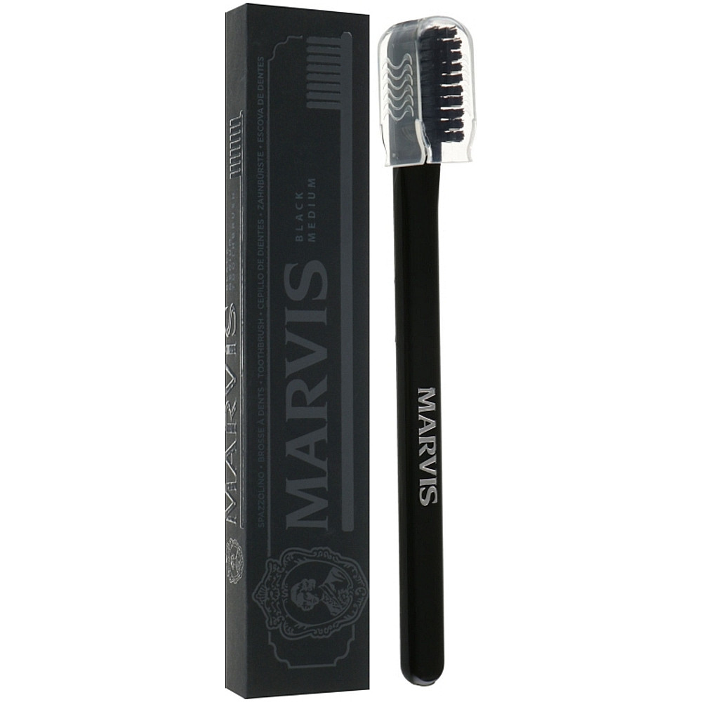Зубная щетка средней жесткости черная Marvis Toothbrush 1 шт (8004395110087)