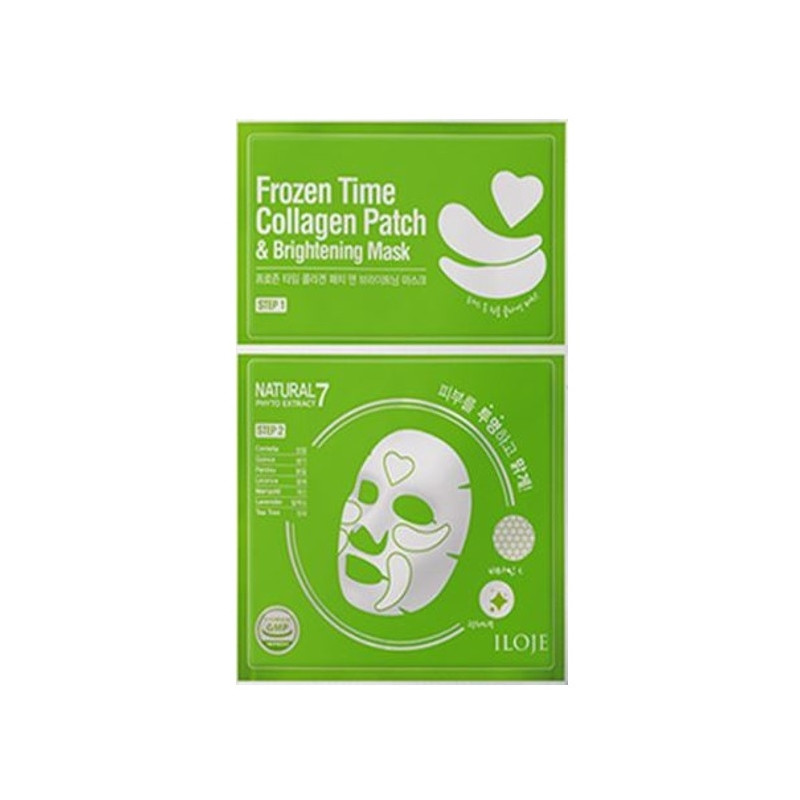 Освітлююча маска для обличчя з танучими патчами 2в1 Konad Iloje Frozen Time Collagen Patch Brightening 0.75г +
