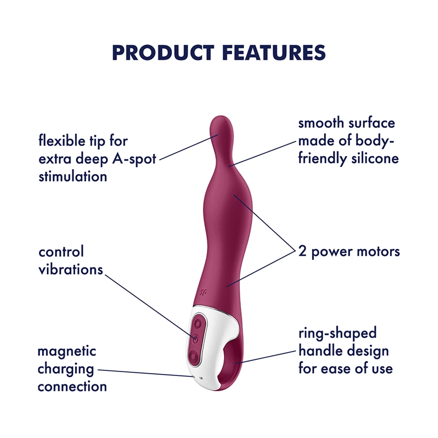Satisfyer - A-Mazing 1 - Инновационный вибратор для точки А, 21.7х3.8 см (ягодный) (4061504018324)
