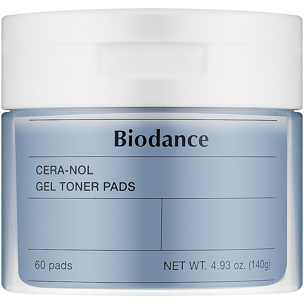 Зволожуючі заспокійливі гелеві педи для обличчя Biodance Cera-Nol Gel Toner Pads 60 шт (8809937361206)