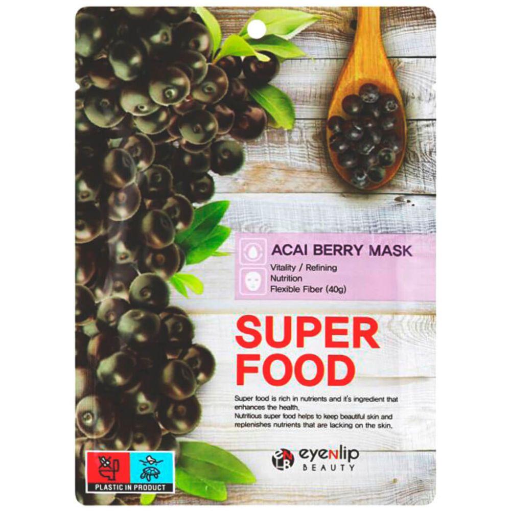 Тканинна маска для обличчя з ягодами асаї Eyenlip Super Food Acai Berry Mask, 23 мл